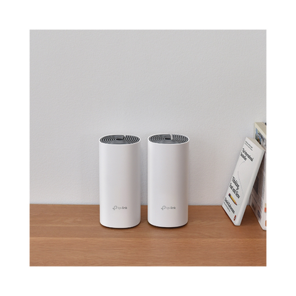 Kit de Router inalámbrico mesh Deco E4 para Hogar / Doble banda AC 1200  / 2 puertos 10/100 Mbps / Compatible con amazon alexa.