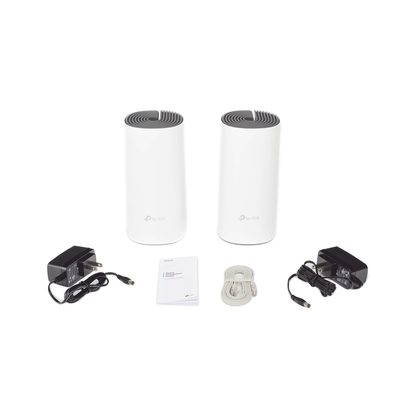 Kit de Router inalámbrico mesh Deco E4 para Hogar / Doble banda AC 1200  / 2 puertos 10/100 Mbps / Compatible con amazon alexa.