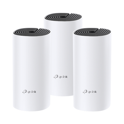 KIT 3 Routers Inalámbricos MESH Interior para Hogar / Doble Banda Wi-Fi 5 AC1200 Mbps / 2 Puerto Gigabit WAN/LAN / 2 Antenas Internas / Administración Mediante la App Deco (iOS, Android)