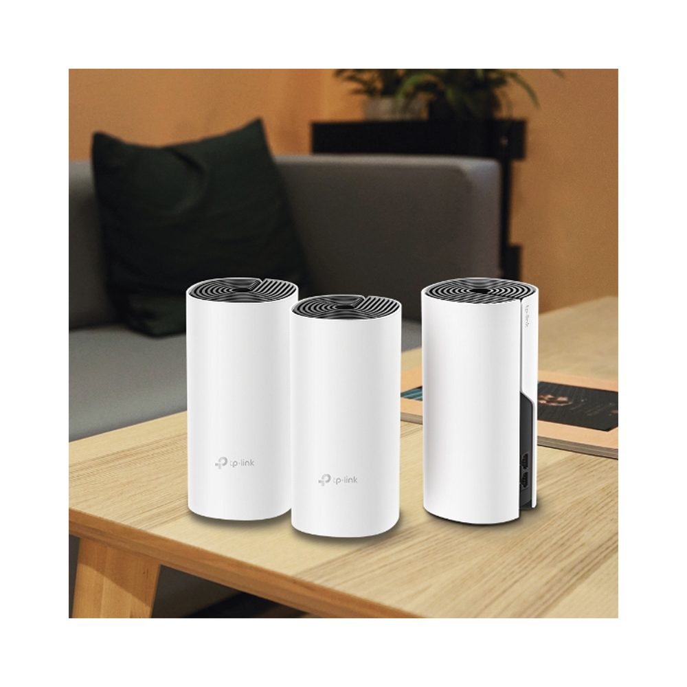 KIT 3 Routers Inalámbricos MESH Interior para Hogar / Doble Banda Wi-Fi 5 AC1200 Mbps / 2 Puerto Gigabit WAN/LAN / 2 Antenas Internas / Administración Mediante la App Deco (iOS, Android)