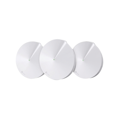 Kit 3 Routers Inalámbricos MESH Interior para Hogar / Doble Banda Wi-Fi 5 AC1300 Mbps / 2 Puerto Gigabit WAN/LAN / 4 Antenas Internas / Administración Mediante la App Deco (iOS, Android) / Protección HomeCare