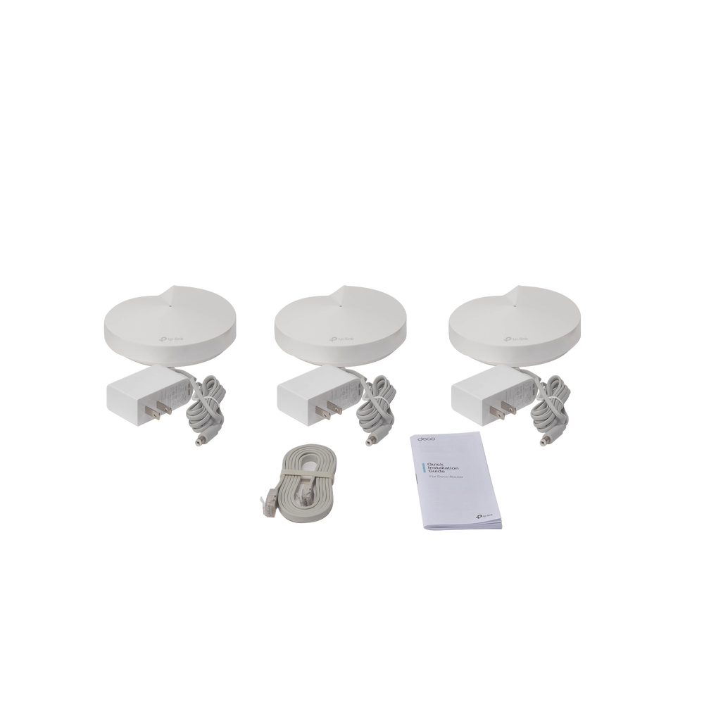 Kit 3 Routers Inalámbricos MESH Interior para Hogar / Doble Banda Wi-Fi 5 AC1300 Mbps / 2 Puerto Gigabit WAN/LAN / 4 Antenas Internas / Administración Mediante la App Deco (iOS, Android) / Protección HomeCare