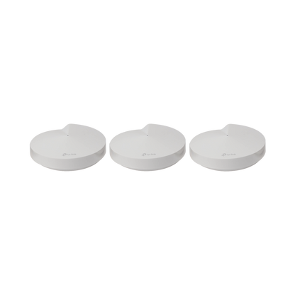 Kit 3 Routers Inalámbricos MESH Interior para Hogar / Doble Banda Wi-Fi 5 AC1300 Mbps / 2 Puerto Gigabit WAN/LAN / 4 Antenas Internas / Administración Mediante la App Deco (iOS, Android) / Protección HomeCare