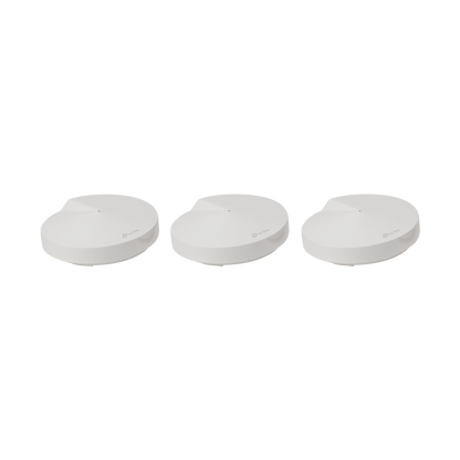 Kit 3 Routers Inalámbricos MESH Interior para Hogar / Doble Banda Wi-Fi 5 AC1300 Mbps / 2 Puerto Gigabit WAN/LAN / 4 Antenas Internas / Administración Mediante la App Deco (iOS, Android) / Protección HomeCare