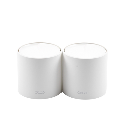 Kit 2 Routers Inalámbricos MESH Interior para Hogar / Doble Banda Wi-Fi 6 AX1800 Mbps / 2 Puerto Gigabit WAN/LAN / 2 Antenas Internas / Administración Mediante la App Deco (iOS, Android) / Protección HomeShield
