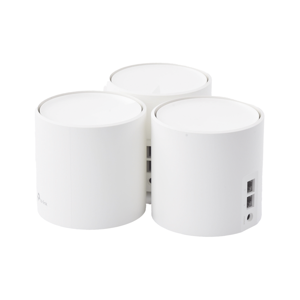 Kit 3 Routers Inalámbricos MESH Interior para Hogar / Doble Banda Wi-Fi 6 AX1800 Mbps / 2 Puerto Gigabit WAN/LAN / 2 Antenas Internas / Administración Mediante la App Deco (iOS, Android) / Protección HomeShield