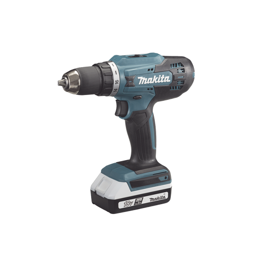 Taladro Inalámbrico SIN CARBONES, Broquero de 1/2", 1,700 RPM, 18VâŽ“, Torque: 40 N.m C/2 Bat. (1.5Ah) y Cargador.