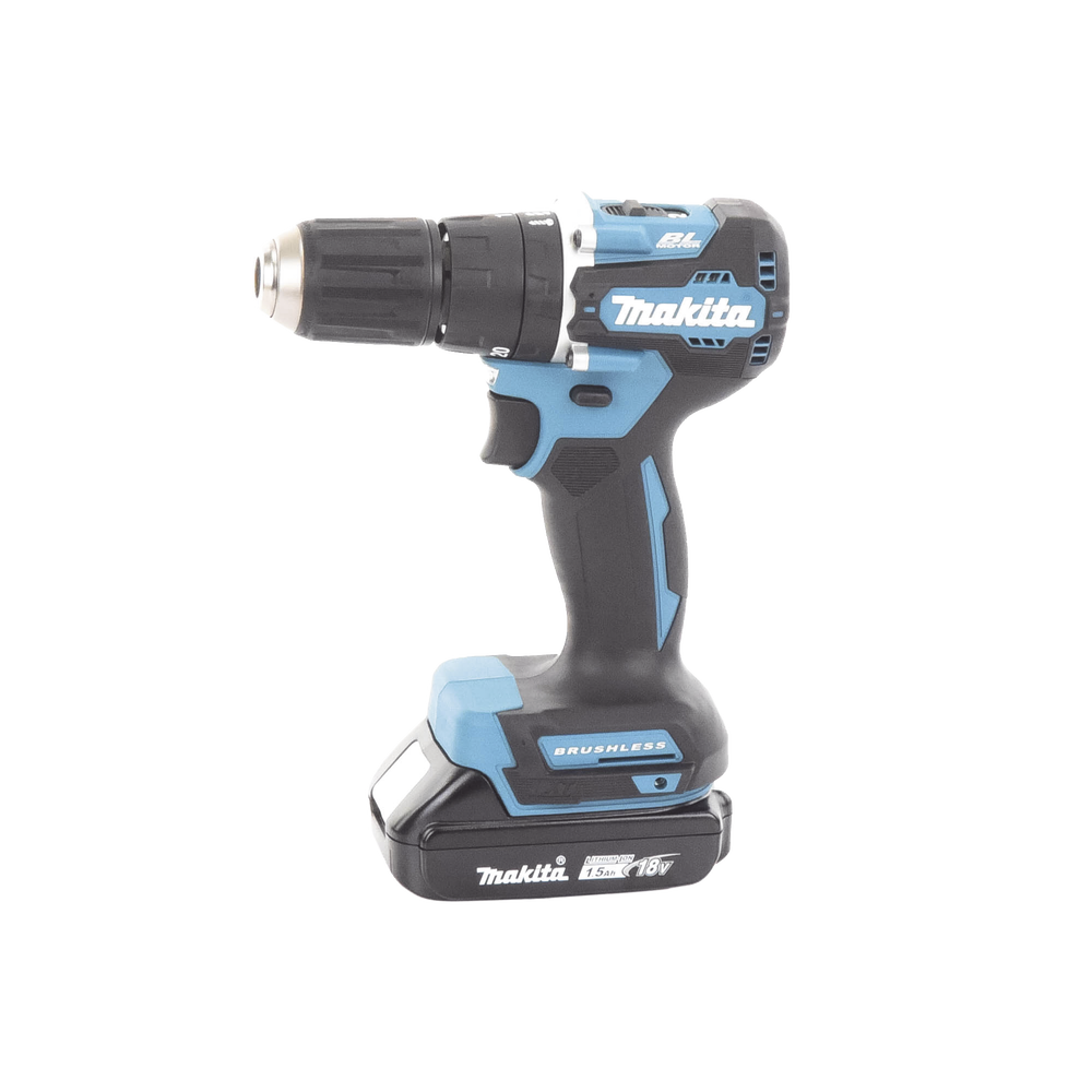 Rotomartillo/Taladro Inalámbrico SIN CARBONES, Broquero de 1/2", 1,700 RPM, 18V, Torque: 42 N.m C/2 Bat. (1.5Ah) y Cargador.