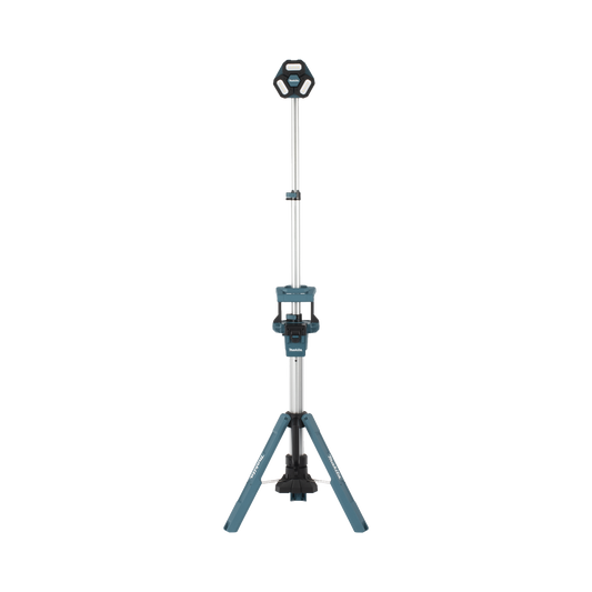 Lampara con Torre para Iluminación Inalambrica con tres Cabezales Multidireccionales , se extiende hasta 2.2 metros, Utiliza batería LXT® Litio�??Ion de 18V.