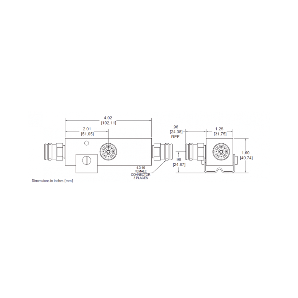 SEPARADOR 4.8dB (3:1) Tap 350-5930MHz 500W -161dBc 4.3-10 IP67 .