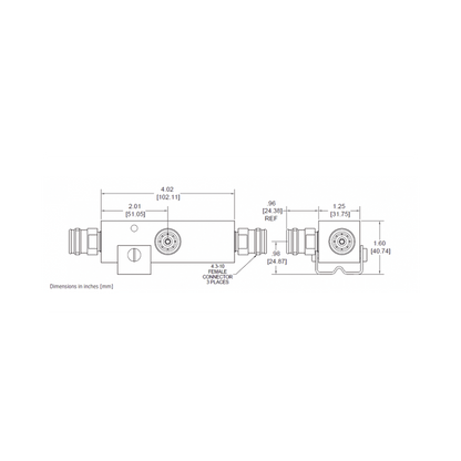 SEPARADOR 13dB (20:1) Tap 350-5930MHz 500W -161dBc 4.3-10 IP67 .
