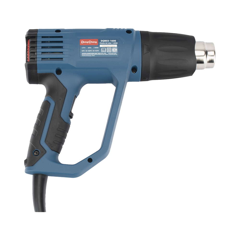 Pistola de Calor de 1600W, con 3 niveles de Temperatura variable, Incluye 2 Boquillas
