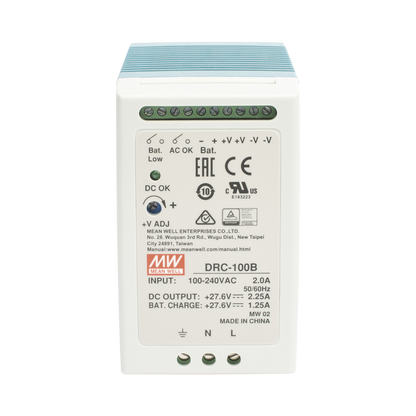 Fuente de poder Riel Din 24V, 100W con Cargador de Bateria
