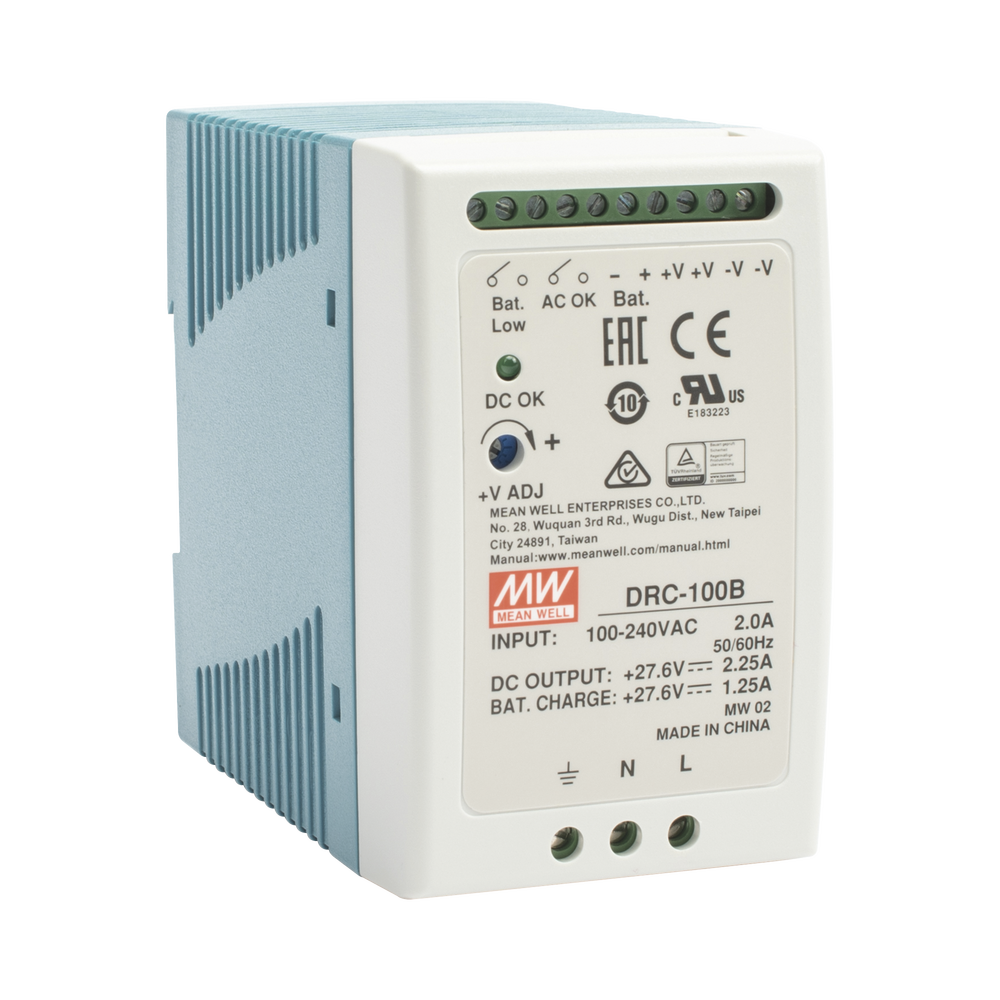 Fuente de poder Riel Din 24V, 100W con Cargador de Bateria