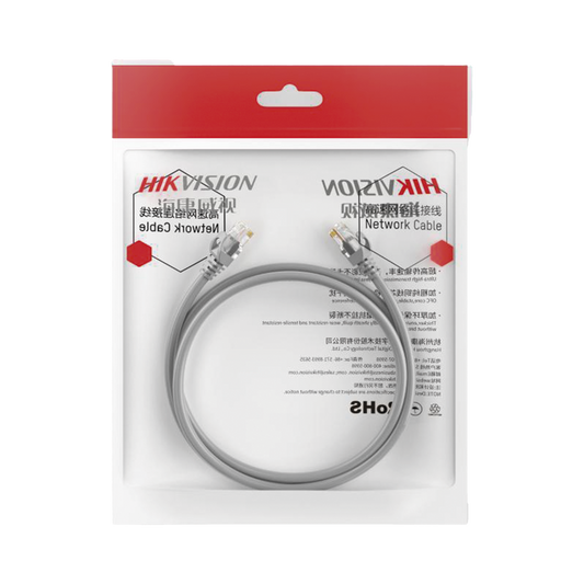 Cable de Parcheo (Patch Cord) / UTP / Cat. 6 (24 AWG) / 10 Metros / Color Gris / Ideal para PoE+ / Interior