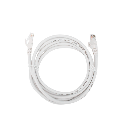 Cable de Parcheo (Patch Cord) / UTP / Cat. 6 (24 AWG) / 2 Metros (6.56 Pies) / Color Blanco/ Ideal para PoE+ / Interior