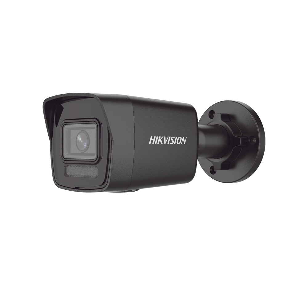 [Dual Light] Bala IP 4 Megapixel / Color Negro /  Lente 2.8 mm / 30 mts IR + 30 mts Luz Blanca / Micrófono Integrado / ACUSENSE Lite / Exterior IP67 / H.265 / PoE  / Micro SD
