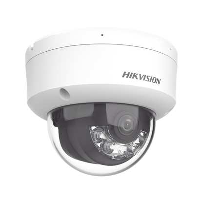 [Dual Light] Domo IP 2 Megapixel / Lente 2.8 mm / 30 mts IR + Luz Blanca / Micrófono Integrado / Antivandálico IK08 / ACUSENSE Lite / Exterior IP67 / H.265+/H.264+ / PoE / ONVIF (Profile S/T)