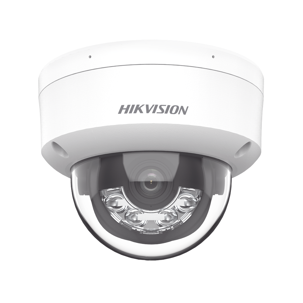 [Dual Light] Domo IP 2 Megapixel / Lente 2.8 mm / 30 mts IR + Luz Blanca / Micrófono Integrado / Antivandálico IK08 / ACUSENSE Lite / Exterior IP67 / H.265+/H.264+ / PoE / ONVIF (Profile S/T)