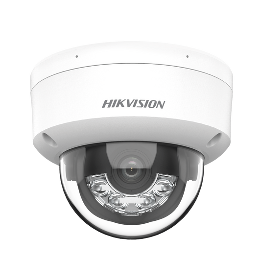[Dual Light] Domo IP 8 Megapixel (4K) / Lente 2.8 mm / 30 mts IR + 30 mts Luz Blanca / Micrófono Integrado / IK08 / ACUSENSE Lite / Exterior IP67 / H.265 / PoE / ONVIF