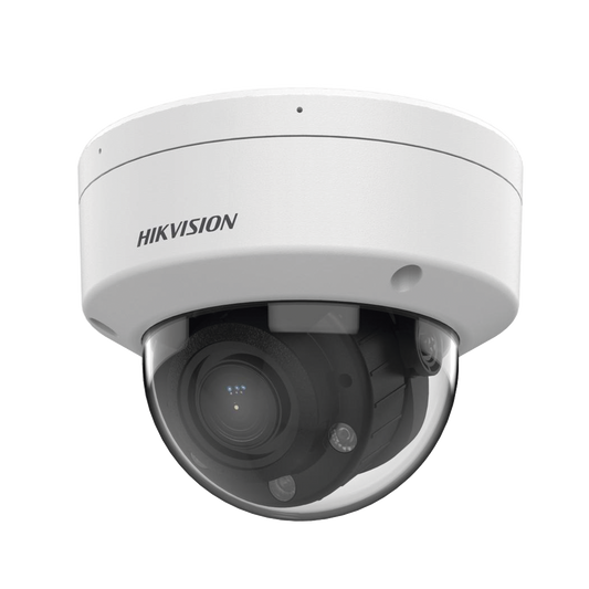 Domo IP 4 Megapíxel / Lente Motorizado 2.8 a 12 mm / Dual Light (30 mts IR + 30 mts Luz Blanca) / Motion Detection 2.0 / Microfono Integrado / Exterior IP67 / IK08 / WDR 120 dB / PoE / Micro SD