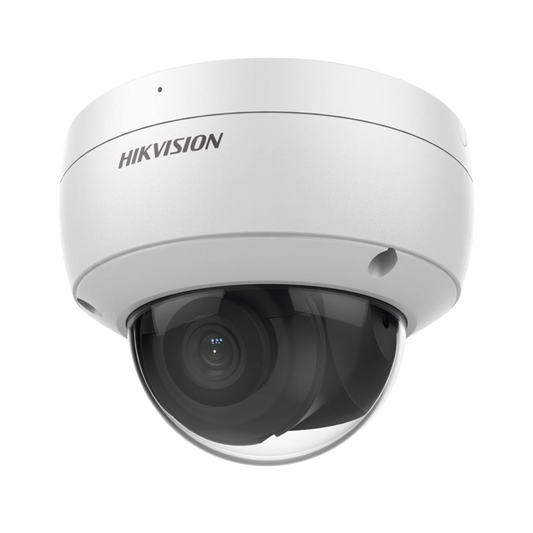 Domo IP 4 Megapixel / Lente 2.8 mm / 30 mts IR EXIR / Exterior IP67 / WDR 120 dB / PoE / ACUSENSE (Evita Falsas Alarmas)  / Micrófono Integrado / Ultra Baja Iluminación / Metal  / MicroSD / ONVIF