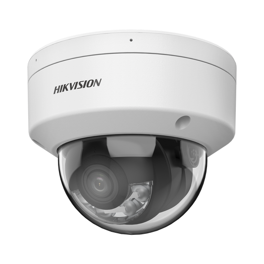 [Dual Light + ColorVu] Domo IP 4 Megapixel / Lente 4 mm / 30 mts IR + 30 mts Luz Blanca /  Microfono Integrado / Audio y Alarmas I/O / Exterior IP67 /  IK10 / WDR 130 dB / ACUSENSE / Captura Facial / ACUSEARCH / ColorVu 2.0