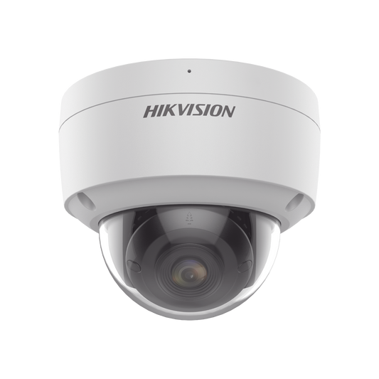 Domo IP 4 Megapixel / Imagen a Color 24/7 / PoE / Lente 2.8 mm / Exterior IP67 / IK10 / WDR 130 dB / PoE / Micrófono Integrado / Videoanaliticos (Filtro de Falsas Alarmas)  / Entrada y Salida de Audio y Alarmas / MicroSD