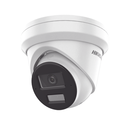 Turret IP 8 Megapixel (4K) / Lente 2.8 mm / 30 mts IR EXIR / Exterior IP66 / WDR 120 dB / PoE / ACUSENSE (Evita Falsas Alarmas) / Micrófono Integrado / Metal  / MicroSD / ONVIF