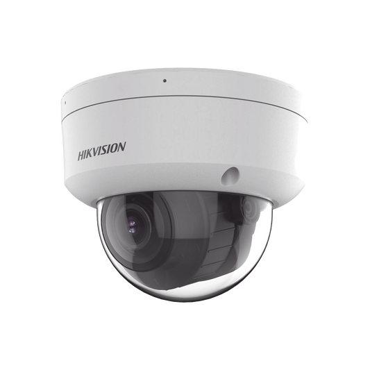 Domo IP 2 Megapixel / Lente Mot. 2.8 a 12 mm / 40 mts IR EXIR /Exterior IP67 / IK10 / WDR 120 dB / PoE / ACUSENSE (Evita Falsas Alarmas) / Entrada y Salida de Audio y Alarma / MicroSD / ONVIF