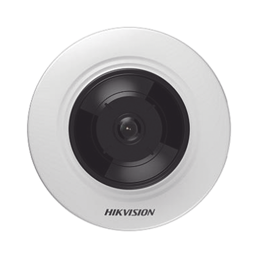 Mini Fisheye IP 3 Megapixel / PanorÃ¡mica 180Â° - 360Â° / 8 mts IR / Uso en Interior / PoE / MÃºltiples Vistas por iVMS-4200 / Entrada y Salida Audio y Alarma