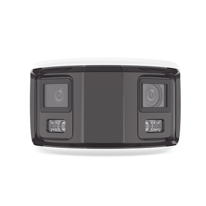 [FlexVu] [PROTECCIÓN ACTIVA] Bala IP Panorámica 8 Megapixel (4K) / 2 Lentes 4 mm (180°) / Imagen a Color 24/7 (ColorVu) / PoE / WDR 130° / IP67 / ACUSENSE / Luz Estroboscópica y Alarma Audible / 40 mts Luz Blanca / Micro SD
