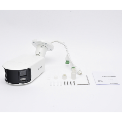 [FlexVu] [PROTECCIÓN ACTIVA] Bala IP Panorámica 8 Megapixel (4K) / 2 Lentes 4 mm (180°) / Imagen a Color 24/7 (ColorVu) / PoE / WDR 130° / IP67 / ACUSENSE / Luz Estroboscópica y Alarma Audible / 40 mts Luz Blanca / Micro SD