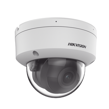 Domo IP 4 Megapixel / Lente 2.8 mm / 40 mts IR / Exterior IP67 / IK10 / Microfono Integrado / DARKFIGHTER / Audio y Alarma I/O / PoE / ONVIF / Micro SD / 4 Analíticos: AcuSense, Detección Facial, Conteo de Personas por Cruce y Zona