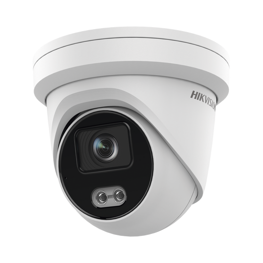 Turret IP 4 Megapixel / Imagen a color 24/7 / Lente 4 mm / Luz Blanca 40 mts / Exterior IP67 / MicrÃ³fono Integrado / WDR 120 dB / Audio y Alarma / Onvif / MicroSD