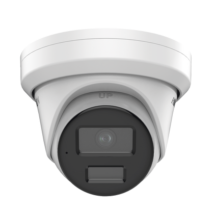 Turret IP 6 Megapixel  / Lente 2.8 mm / 40 mts IR / Exterior IP67 / Micrófono Integrado / DARKFHGITER / PoE / Alarmas y Audio I/O / ONVIF / Micro SD / 4 Analíticos: AcuSense, Deteccion Facial, Conteo de Personas por Cruce y Zona