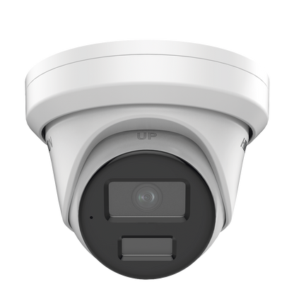 Turret IP 8 Megapixel (4K) / Lente 2.8 mm / 40 mts IR / Exterior IP67 / Micrófono Integrado / DARKFHGITER / Alarmas y Audio I/O / PoE / ONVIF / Micro SD / 4 Analíticos: AcuSense, Deteccion Facial, Conteo de Personas por Cruce y Zona
