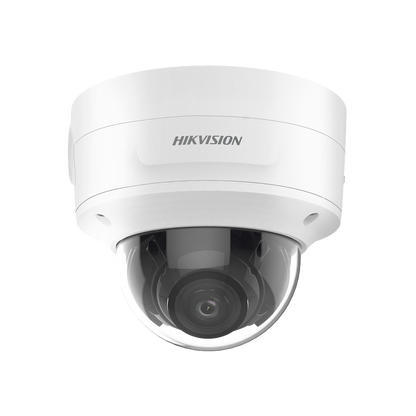 Domo IP 4 Megapixel / Lente Mot. 2.7 a 13.5 mm / 40 mts IR EXIR / Exterior IP66 / IK10 / DARKFIGHTER / Audio y Alarma I/O / PoE+ / ONVIF / Micro SD / 4 Analíticos: AcuSense, Deteccion Facial, Conteo de Personas por Cruce y Zona