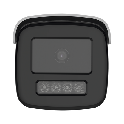 [ PROTECCIÓN ACTIVA ] Bala IP 4 Megapixel / Lente 4 mm / 60 mts IR / Exterior IP67 / Micrófono y Bocina Integrado (Audio de Dos Vías) / DARKFIGHTER / PoE+ / Luz Estroboscopica / ONVIF / Micro SD / 4 Analíticos