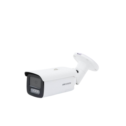 [ PROTECCIÓN ACTIVA ] Bala IP 4 Megapixel / Lente 4 mm / 60 mts IR / Exterior IP67 / Micrófono y Bocina Integrado (Audio de Dos Vías) / DARKFIGHTER / PoE+ / Luz Estroboscopica / ONVIF / Micro SD / 4 Analíticos