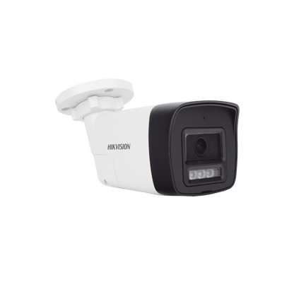 [Audio Bidireccional + Dual Light + ColorVu] Bala TURBOHD 2 Megapixel (1080p) / Lente 2.8 mm / 30 mts IR EXIR + 20 mts Luz Blanca / Micrófono y Bocina Integrado / Exterior IP67 / Metal / dWDR