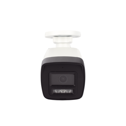 [Audio Bidireccional + Dual Light + ColorVu] Bala TURBOHD 3K  (5 Megapixel) / Lente 2.8 mm Angulo de vision 112° / 30 mts IR EXIR + 20 mts Luz Blanca / Micrófono y Bocina Integrado / Exterior IP67 / Metal / dWDR