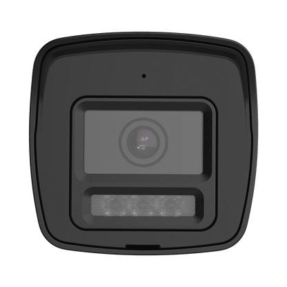 [Audio Bidireccional + Sirena & Estrobo + Dual Light + ColorVu] Bala TURBOHD 4K (8 Megapixel) / Lente 2.8 mm / 30 mts IR EXIR + 20 mts Luz Blanca / Micrófono y Bocina Integrado / Exterior IP67 / Metal / dWDR