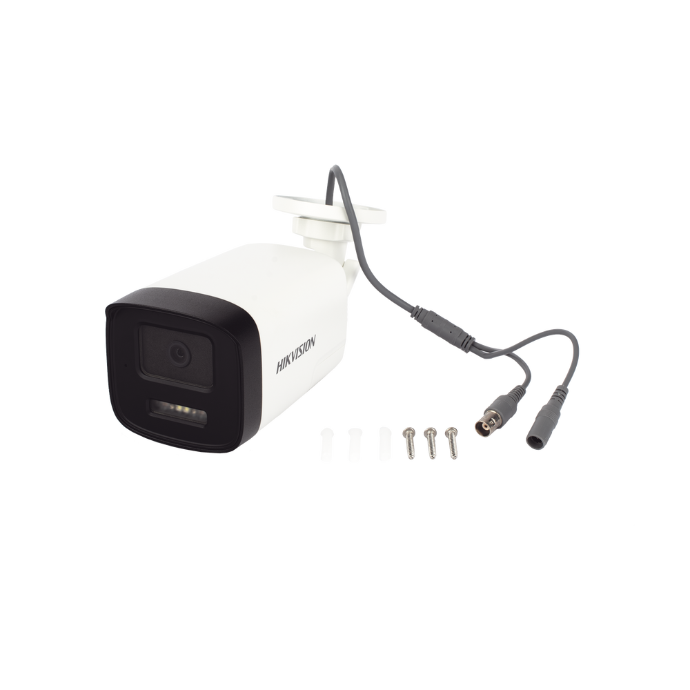 [Audio Bidireccional + Dual Light + ColorVu] Bala TURBOHD 3K  (5 Megapixel) / Lente 3.6 mm / 40 mts IR EXIR + 40 mts Luz Blanca / Micrófono y Bocina Integrado / Exterior IP67 / dWDR