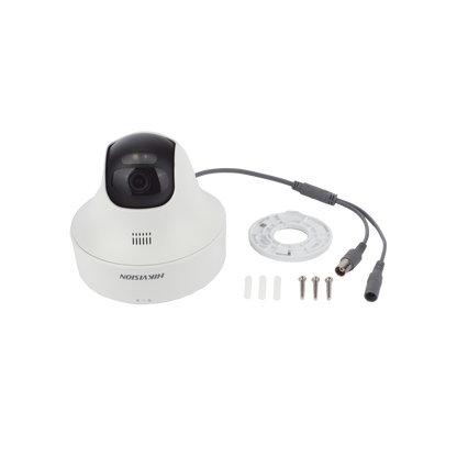 [Audio Bidireccional + Dual Light + ColorVu] PT TURBOHD 2 Megapixel (1080p) / Lente 3.6 mm / 25 mts IR EXIR + 20 mts Luz Blanca / Micrófono y Bocina Integrado / Interior / Plastico / dWDR