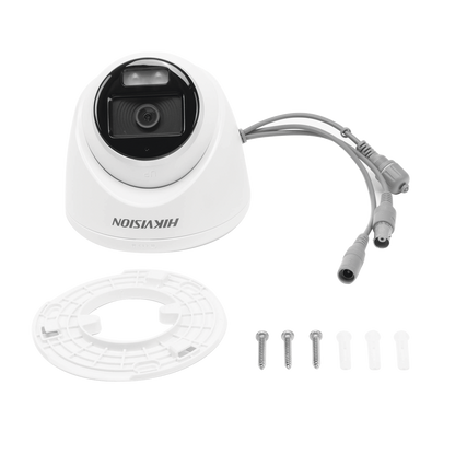 [ColorVu] Turret TURBOHD 3K (5 Megapixel) / Micrófono Integrado / Lente 3.6 mm / Imagen a Color 24/7 / 40 mts Luz Blanca / Exterior IP67 / dWDR / 4 Tecnologías
