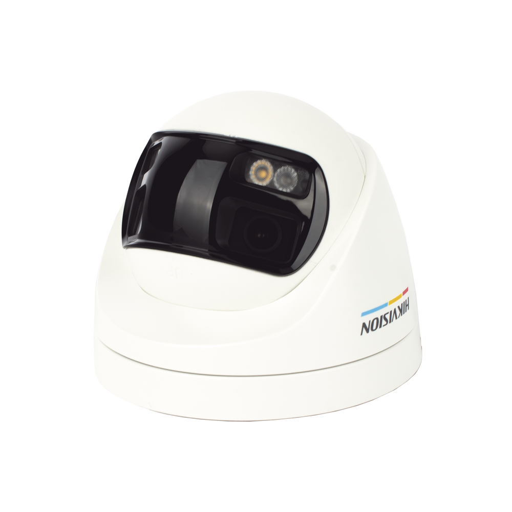 [ColorVu + Panoramica + Dual Light] Turret TURBOHD 3K (5 Megapixel) / Micrófono Integrado / Visión 180° / Imagen a Color 24/7 / 40 mts Luz Blanca + 40 mts IR / Exterior IP67 / WDR
