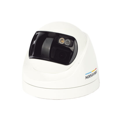 [ColorVu + Panoramica + Dual Light] Turret TURBOHD 3K (5 Megapixel) / Micrófono Integrado / Visión 180° / Imagen a Color 24/7 / 40 mts Luz Blanca + 40 mts IR / Exterior IP67 / WDR