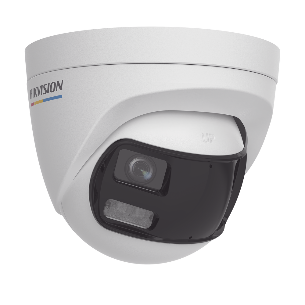 [ColorVu + Panoramica + Dual Light] Turret TURBOHD 3K (5 Megapixel) / Micrófono Integrado / Visión 180° / Imagen a Color 24/7 / 40 mts Luz Blanca + 40 mts IR / Exterior IP67 / WDR