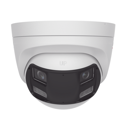 [ColorVu + Panoramica + Dual Light] Turret TURBOHD 3K (5 Megapixel) / Micrófono Integrado / Visión 180° / Imagen a Color 24/7 / 40 mts Luz Blanca + 40 mts IR / Exterior IP67 / WDR